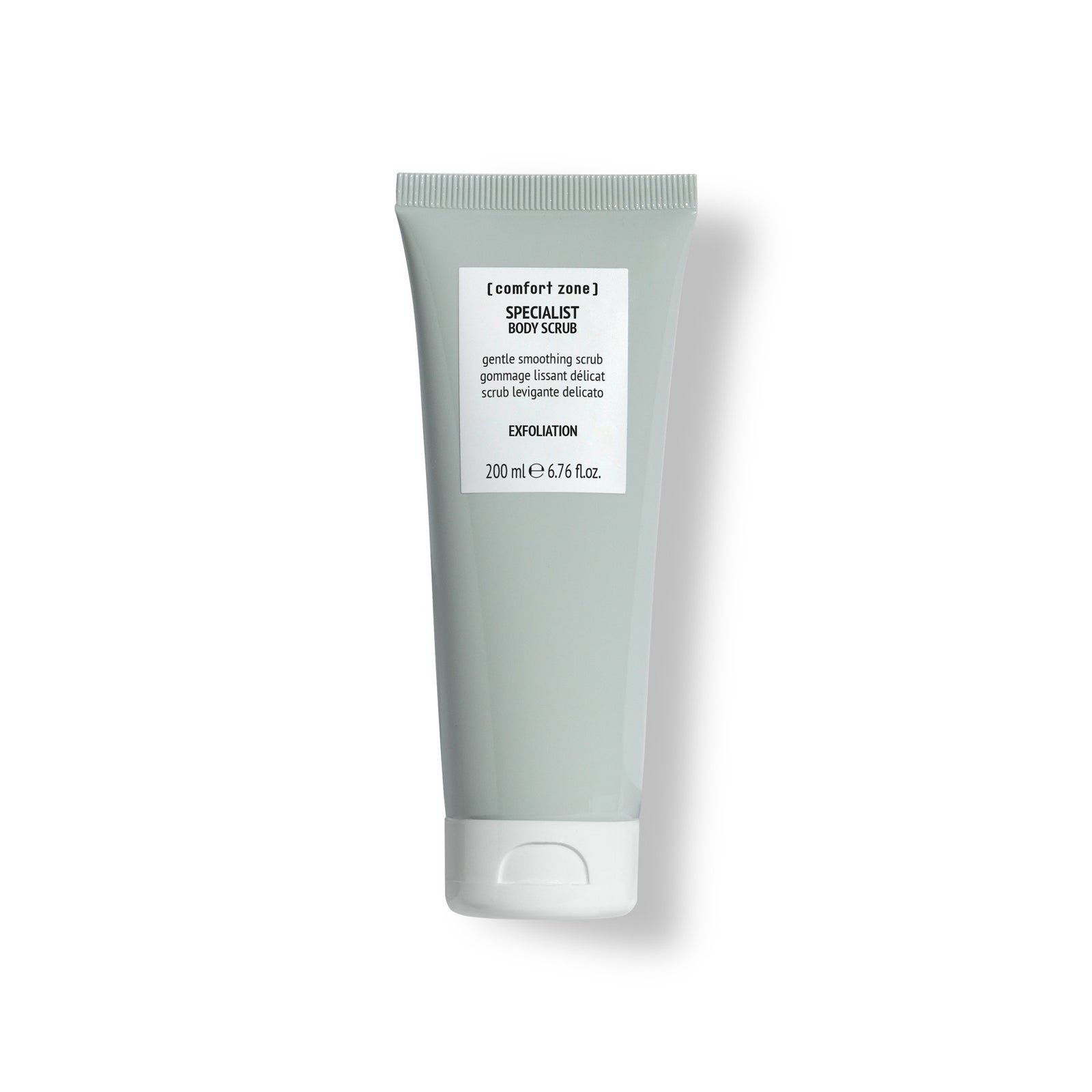 Comfort Zone: SPECIALIST Specialist Body Scrub 200ml <p>Provides gentle double mechanical exfoliation for instantly smooth, renewed skin. </p>
<p>Key benefits:</p>
<ul>
<li>Extends the results of manicure and pedicure treatments. </li>
<li>Ideal for dry skin application to activate exfoliation on surface layers and remove dead cells</li>
<li>Prepares the skin for shaving, laser epilation and waxing treatments</li>
<li>Helps prevent ingrown hairs</li>
</ul>
<p>Made from 97.6% natural-origin ingredients. </p>-

